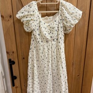 Elegant Cream Floral dress Roolee M